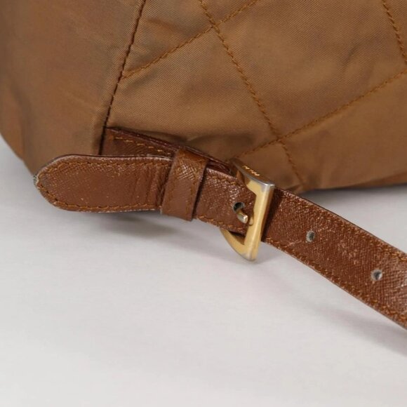 PRADA Backpack Nylon Brown Gold Auth yk18648 main image 5